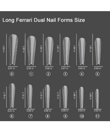 Vnjaoi 120 Pcs Long Ferrari Dual Nail Forms Set with Scale Builder Coffin Nail Molds - Poly Extension Gel for Gel Manicure, Nail Art Design Salon DIY - Buy Online on GoSupps.com