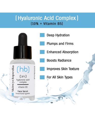 Skincyclopedia Pure Hyaluronic Face Serum & Vitamin B5 Concentrated Hydrator Anti Aging Wrinkle Reducer & Pore Minimizer Collagen Booster Skin Texture Improvement Targets Dark Spots & Even Skin - Buy Online on GoSupps.com