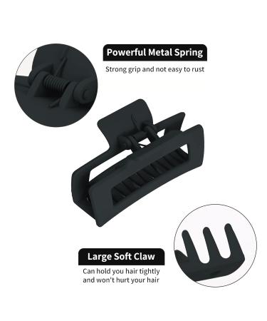 Vsiopy 3.5 Inch Large Hair Clip 6 Pack for Thick Curly Hair - Non Slip Claw Clips in Brown, Black, Blue - Matte Strong Hold Rectangle & Double Row Hair Jaw Clips - C Series - Buy Online on GoSupps.com