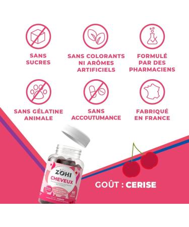 ZOHI Food Supplement - Hair Gummies Promoting Hair Growth and Beauty - Selenium - 60 Fruit Gums Cherry Flavor Sugar Free Veg - Buy Online on GoSupps.com