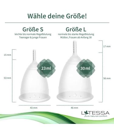 Buy Latessa Menstrual Cup - Made in Germany | Eco-Friendly Period Cup - Size L | Best Alternative to Tampons & Pads - Buy Online on GoSupps.com