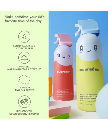 Evereden Kids Cloud Body Wash Duo - Gentle Nourishing Toddler Body Wash for Delicate Skin Coconut Splash & Juicy Citrus Scents Creamy Hydrating Formula 2 Pack (6.7 fl oz Each) - Buy Online on GoSupps.com