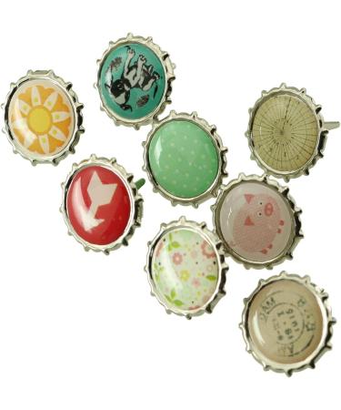 Paper Fasteners FMHXG 50pcs 9mm Round Mixed Pattern Brads Metal Scrapbooking Mini Brads Paper Fasteners for Scrapbooking Crafts Metal Crafts Decoration - Buy Online on GoSupps.com