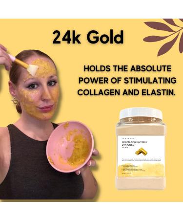 24K Gold Jelly Face Mask with Jade Roller & Spatula - Hydrating, Brightening, and Nourishing | Professional Hydrojelly Mask for Vajacial | 23 Fl Oz - Buy Online on GoSupps.com