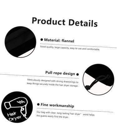 Baluue 12 Pcs Hair Dryer Storage Bag Roller Blow Dry Bag Hair Dryer Pouch Hairdyrer Wig Bags Black Flannel - Buy Online on GoSupps.com