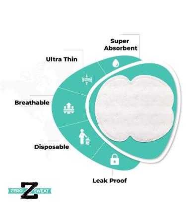 ZeroSweat Underarm Sweat Pads - Natural Disposable Absorbent Pads (Pack of 50) - 50 Count - Buy Online on GoSupps.com