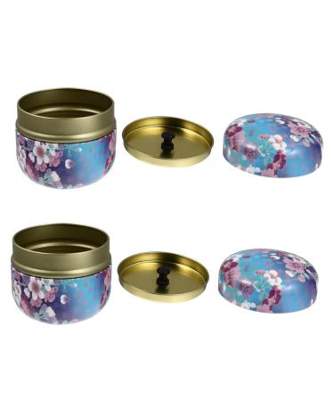 OUNONA 2pcs Tea Cans Loose Powder Cans Tinplate Chocolate Box 1