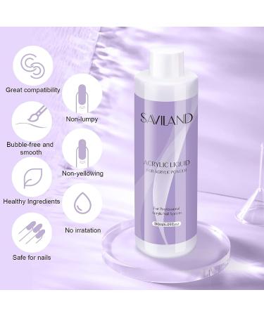 Saviland 6 oz Acrylic Liquid for Nail Extension & Carving - Low Odor, Non-Yellowing Formula for DIY Nail Salon Use - Buy Online on GoSupps.com