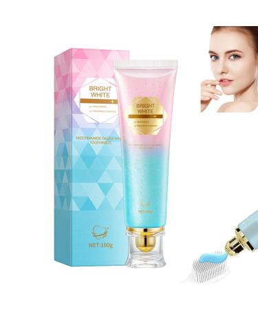 homomdy Nicotinamide Whitening Toothpaste Niacinamide Toothpaste Natural Bright White Formula Deep Cleaning Removes Tooth Stains Safer for Enamel Long Lasting Fresh Breath 1pcs