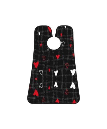 White Red Love Heart Beard Bib Valentine's Day Beard Hair Catcher Non Stick Grooming Cloth for Shaving and Trimming Salon Cape Apron Gifts for Men