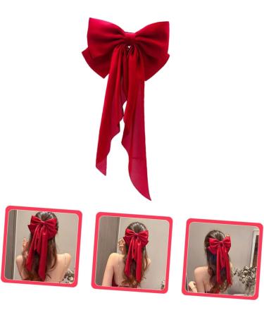 MAGICLULU Satin Ribbon Hairpin Large Hair Bows Bow Hair Clips Giant Bow Hair Dress up Bow Hair Clips Barrettes Halloween Hair Bows Hair Bow Clips Metal Big Bow Accessories Red Girl - Buy Online on GoSupps.com