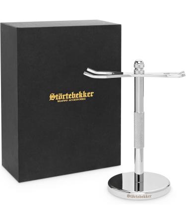 St rtebekker Premium Stainless Steel Shaving Stand | High-Quality Shaving Accessories | Non-Slip Bathroom Essential | Perfect Gift for Men - Buy Online on GoSupps.com