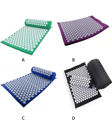 Fioerddtuie Acupressure Mat - Cotton Portable Massage Mat for Men & Women | Monochrome Green Back Muscle Relief for Gym & Travel - Buy Online on GoSupps.com