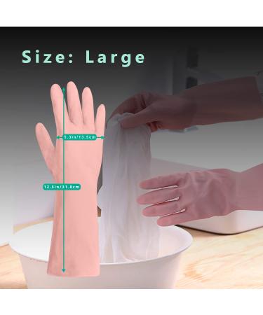 TopBine 6 Pairs Rubber Cleaning Gloves - Large, Multi-Purpose, Reusable Waterproof Gloves for Kitchen Household - Dark Green, Pink, Light Blue - Buy Online on GoSupps.com