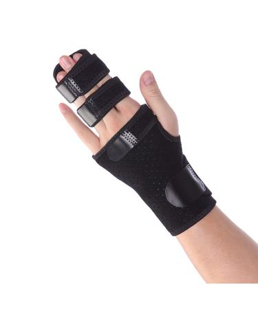 Fittoo fully adjustable wrist finger rail 2 3 finger support with aluminum rail for pain relief arthritis tendonitis trigger finger black (left hand) unit size - Buy Online on GoSupps.com