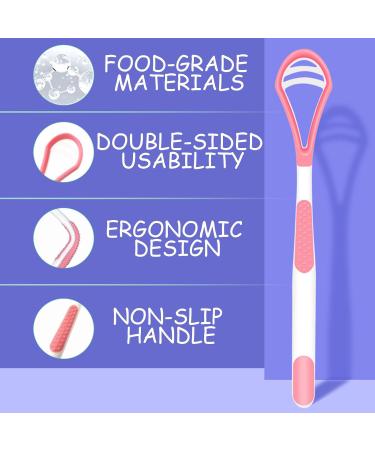 Kasesss 5-Piece Tongue Cleaner Set Plastic Tongue Scrapers in 5 Colors for Adults & Children | Fresh Breath & Bad Breath Fighter - Buy Online on GoSupps.com