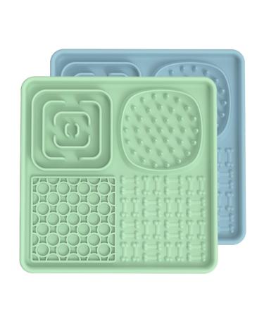 Aodaliy Silicon Slip mat for Dogs Cat Free from BPA + Large Saugnapf Dog Lick Matt Cat Lick Mat Pets A great idea the dog when shower brush out etc. (green+blue) green & blue