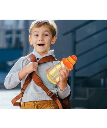4-Pack Kids Water Bottles 13oz - Spill Proof Straw Sippy Cups with Flip Top Lid - Bulk Reusable & BPA-Free - Ideal for School, Trips, Daycares - Cute Toddler Design - Multi-color - Buy Online on GoSupps.com