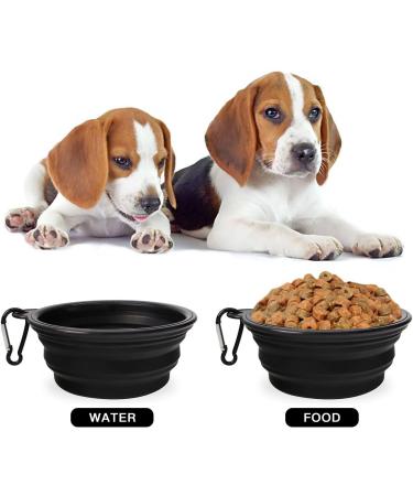Collapsible Dog Bowl & Foldable Water Bowl for Pets - Portable 650ml Black Bowl with Carabiner - Buy Online on GoSupps.com