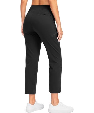 SANTINY Women's Golf Pants - 3 Zipper Pockets, Stretch High Waist, Ankle Length - Black XS - Buy Online on GoSupps.com