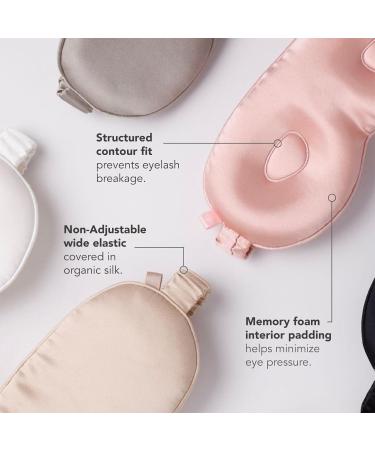 Shop Fishers Finery 25 Momme Organic Mulberry Silk 3D Sleep Mask | Contoured Eye Mask for Travel Cooling Comfort Zero Eye Pressure - Taupe - Buy Online on GoSupps.com