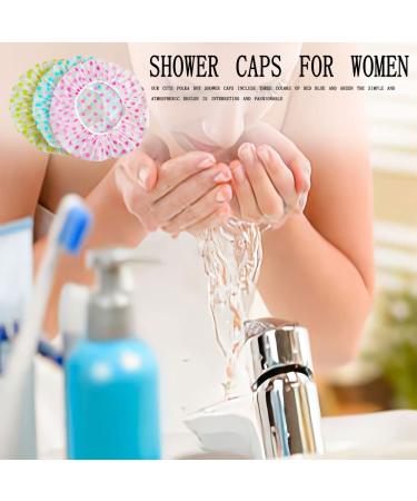 6 Pack Reusable Shower Caps for Women - Waterproof, Elastic Band - Ideal for Long, Short, and Curly Hair - Buy Online on GoSupps.com