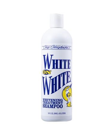Chris Christensen White on White Dog Shampoo, Groom Like a Professional, Brightens White & Other Colors, Safely Removes Yellow & Other Stains, No Bleach or Harsh Chemicals, All Coat Types, Made in USA 16 Ounce