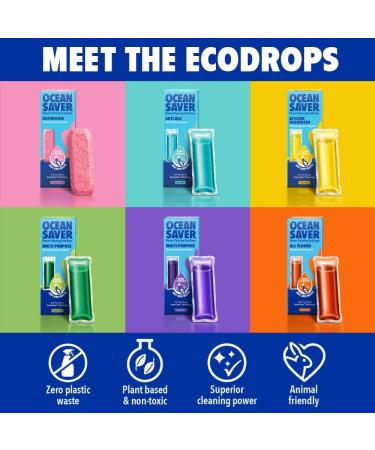 OceanSaver Eco Home Cleaning Kit: Antibacterial Spray, Degreaser, Bathroom Cleaner | Plant-Based, Cruelty-Free | 10 Refills, 5 Prevented Ocean Plastic Bottles - Buy Online on GoSupps.com