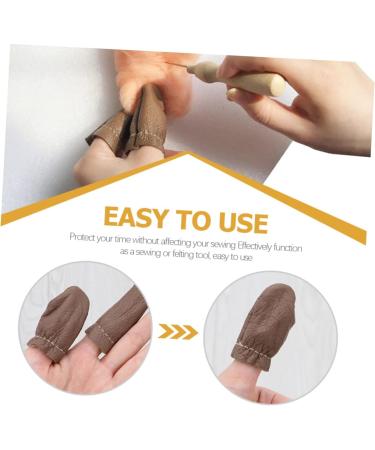 5 Pairs Leather Thimbles - Finger Protectors DIY Sewing Cots Cowhide Thumb Guards for Safe Stitching - Buy Online on GoSupps.com