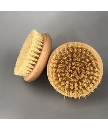 Lurrose Round Wooden Dry Brush Body Exfoliator for Bath Shower - Men and Women - Buy Online on GoSupps.com