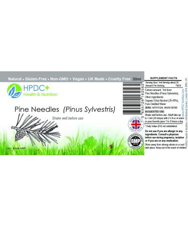 HPDC+ Health & Nutrition Pine Needles Natural Liquid Extract Tincture High in Vitamin C bioflavonoids antioxidants shikimic Acid (30ml / 1.01 fl oz) 1 Fl Oz (Pack of 1) - Buy Online on GoSupps.com