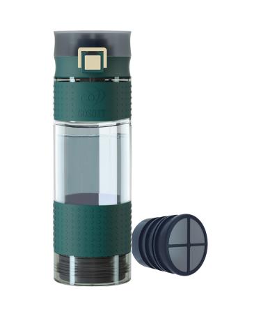 Emergency water filter bottle drinking water filter outdoor survival water bottle with filter camping water filter 17 OZ Green