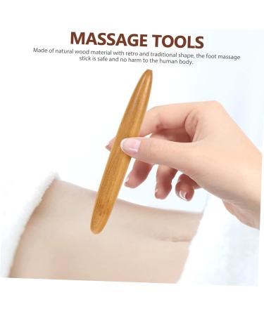 BCOATH Multi-Purpose Acupressure Stick & Face Massage Tools - 2 Piece Set for Neck & Shoulder Relief | Premium Wooden Roller - 11.5x1.5cm Light Brown - Buy Online on GoSupps.com