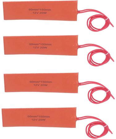 20W 12V Flexible Silicone Heating Pad Blanket Mat - 4 Pack Industrial Heater for Equipment Warming & Temperature Maintenance - Fast Worldwide Shipping - Buy Online on GoSupps.com