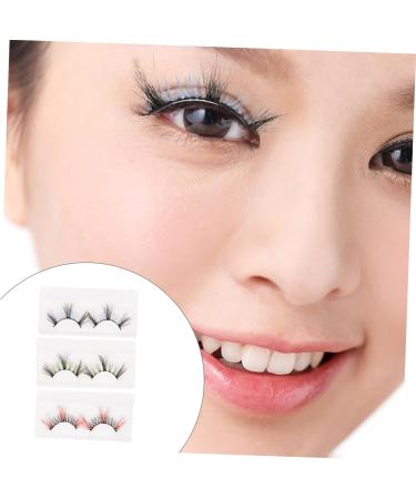 FRCOLOR 3 Pairs false lashes colored false eyelashes fake lashes fake eyelash for women fake eyelashes colored eyelashes colored lashes fluffy false eyelashes fiber set cosplay - Buy Online on GoSupps.com