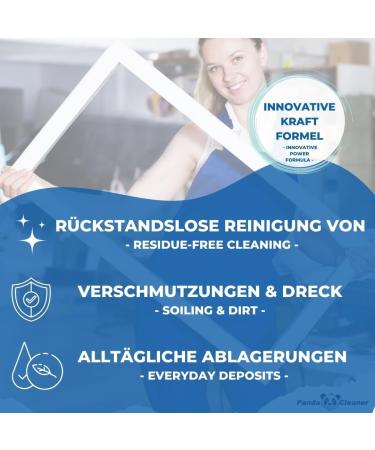 Pandaclean 1L Plastic Window Cleaner - Powerful Adhesive Residue Remover for All Plastic Surfaces - Effective Against Stubborn Dirt - Buy Online on GoSupps.com