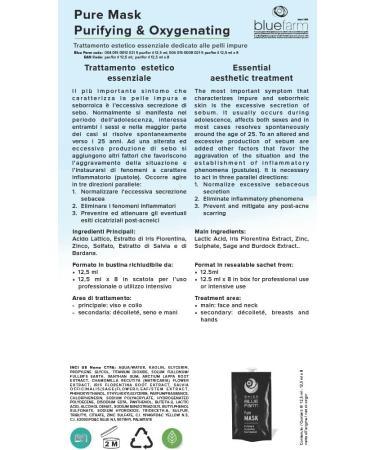 Blue Farm Srl BLUE FARM Pure Mask Purifying & Oxygenating 125 ml Maschera pelli impure - Buy Online on GoSupps.com
