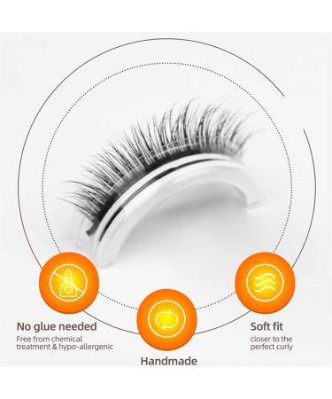 False eyelashes Reusable Self Adhesive Eyelashes No Glue Needed 3 Pairs Comfortable Eye Lashes for Daily Use at Work Beauty Contest Parties & Salons | Easy to Stick on Upper Lash Line (W09) W09-3 Pairs - Buy Online on GoSupps.com