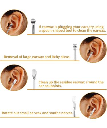 Beiyoule 7pcs Ear Cleaner Kit - Stainless Steel Ear Wax Removal Tools with PU Leather Case - Buy Online on GoSupps.com