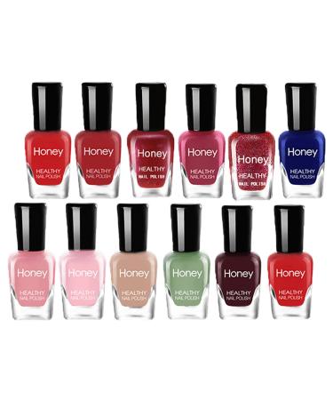 Tophany Non Toxic Nail Polish Set Easy Peel Off and Fast Dry Nail Polish Set for Pack Eco Friendly and Organic Water Based Nail Polish for Women Teens(12 Bottles 5ML) Style-1