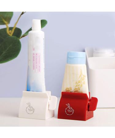 Toothpaste Squeezer Device Multifunctional Dispenser Holder Facial Cleanser Clip Manual Lazy Tube Tool Press Bathroom White - Buy Online on GoSupps.com