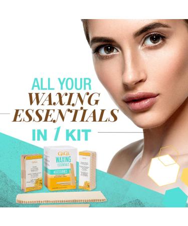 GIGI Waxing Essentials Kit - 100 Wax Applicators & Muslin Strips for Face and Body Hair Removal - Buy Online on GoSupps.com