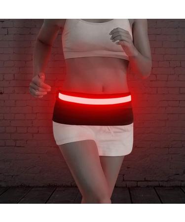 BSEEN LED Running Waist Belt - USB Rechargeable Reflective Glowing LED Waistband  Flashing Safety Light Belt for Runners  Joggers  Walkers  Pet Owners  Cyclists Red - Buy Online on GoSupps.com