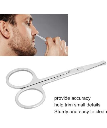 YOUTHINK Rounded Curved Nose Hair Scissors - Stainless Steel Grooming Tool for Nose Eyebrows and Moustache Care - Clean Beauty Essentials for Men - Buy Online on GoSupps.com