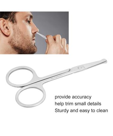 Professional Nose Hair Scissors - Stainless Steel Round Safety Tip Grooming Scissors for Men | Moustache Beard Eyebrow Trimmer - Buy Online on GoSupps.com