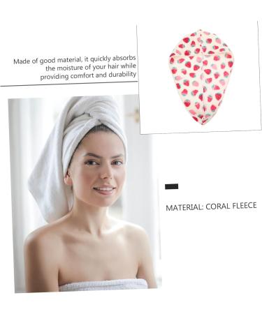 CIMAXIC 1Pc Strawberry Dry Hair Cap Hair Drying hat Absorbent Shower hat turbins for Ladies Micro Fiber Towel Quick Dry Head Turban Makeup Hair Towel Waterproof Bath Hat Girl Shower Hat - Buy Online on GoSupps.com
