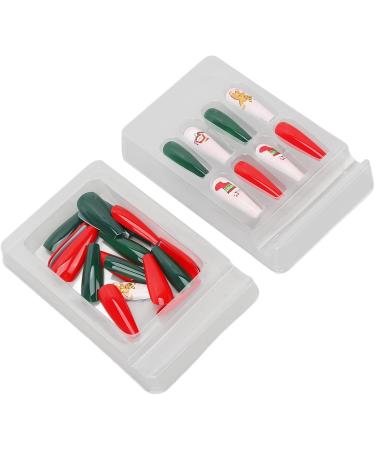 Christmas False Nails Thin Full Wrap Colourfast Pattern Fake Nails 30pcs for Christmas Holiday (0070 LJ04) - Buy Online on GoSupps.com