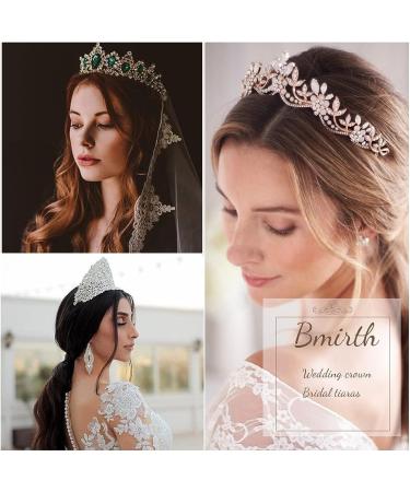 Bmirth Baroque Crown and Tiara - Gold Crystal Pearl Wedding Queen Crown for Women and Girls - Buy Online on GoSupps.com