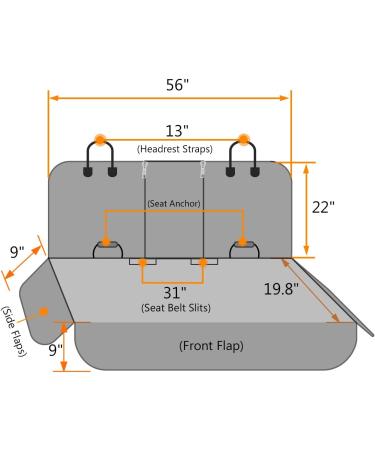 Honest Waterproof Bench Dog Car Seat Cover for Cars, Trucks & SUVs - 57W x 47L Black | Nonslip & Side Flap Pet Seat Cover - Buy Online on GoSupps.com
