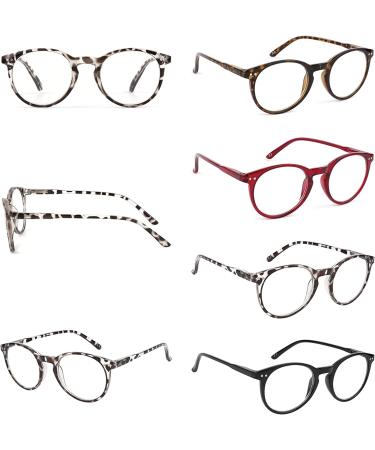 CARA Reading Glasses 4 Pack Round Frame Spring Hinge Computer Reader for Men and Women - Anti-blue + 2.5 Diopters (Set of 4) - Buy Online on GoSupps.com